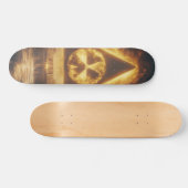 Fantasy Yellow Radioactive Symbol Digitale Kunst Skateboard (Horizontal)