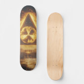Fantasy Yellow Radioactive Symbol Digitale Kunst Skateboard (Vorderseite)