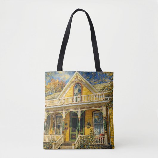 Fantasy Yellow Victorian House Tasche (Vorderseite)