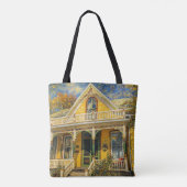 Fantasy Yellow Victorian House Tasche (Rückseite)