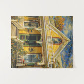 Fantasy Yellow Victorian House Wandteppich (Vorderseite (Horizontal))