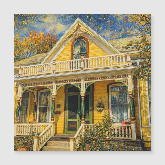 Fantasy Yellow Victorian Magnet (Vorderseite)