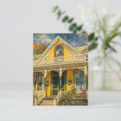 Fantasy Yellow Victorian  Postkarte (Stehend Vorderseite)