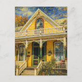 Fantasy Yellow Victorian  Postkarte (Vorderseite)