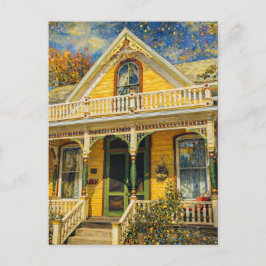 Fantasy Yellow Victorian  Postkarte