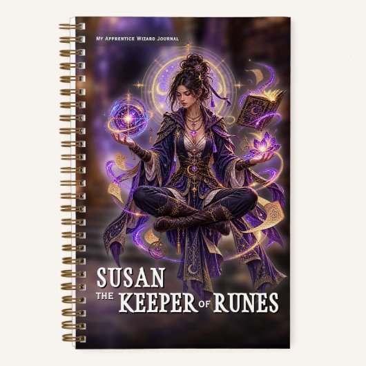 Fantasy-Zauberer-Runen-Abenteuer-Notizbuch Notizblock (Vorderseite)