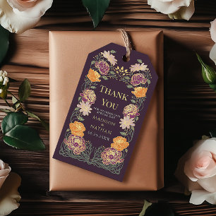 Fantasy-Zauberhafter-Blumen-Garten-Hochzeit Danke  Geschenkanhänger