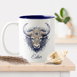 Fantasy Zodiac Bull Symbol Celestial Taurus Zweifarbige Tasse
