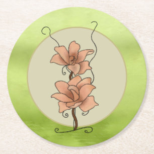 Fantasyblume  runder pappuntersetzer