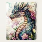 Fantasydrache umgeben von Rosen Planer (Rückseite)