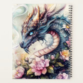 Fantasydrache umgeben von Rosen Planer (Rückseite)