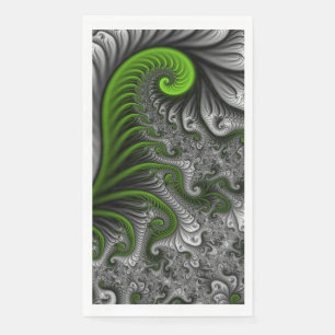Fantasywelt grün und grau abstrakte fraktale Kunst Serviette