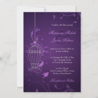 Fantful Bird Cage mit Wirbel Eggplant Hochzeit