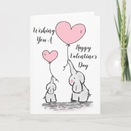 Fantful Elephants "Happy Valentines Day" Feiertagskarte