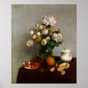 Fantin Latour - Blume und Obst Poster