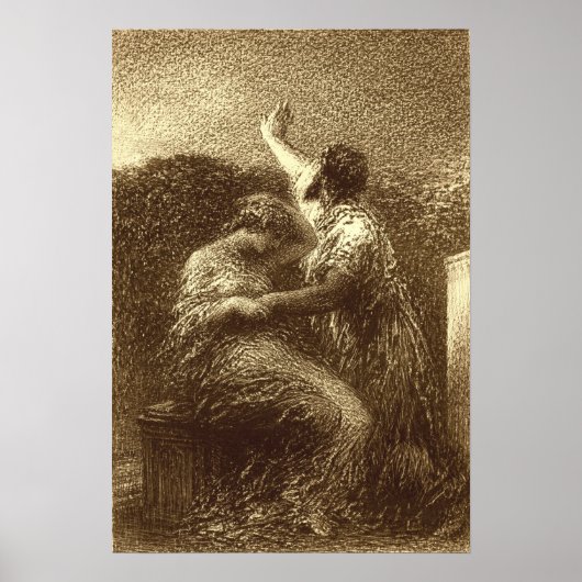 Fantin Latour - Der Magier Baltazar und Fatime Poster (Vorne)