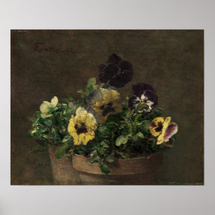 Fantin-Latour - Gettopfte Stiefmütterchen Poster