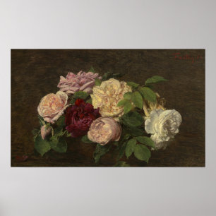 Fantin Latour - Rose de Nice an einem Tisch A Poster