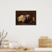 Fantin-Latour - Rose in einer Schüssel Poster (Küche)