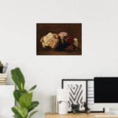 Fantin-Latour - Rose in einer Schüssel Poster (Heimbüro)