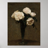 Fantin-Latour - Rose in einer Vase Poster (Vorne)