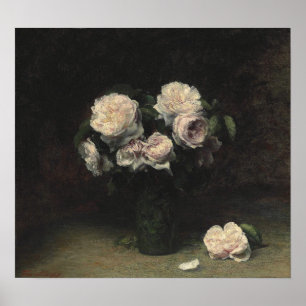 Fantin-Latour - Rosen in einem Glas Poster