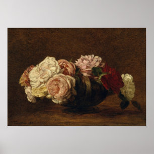 Fantin-Latour - Rosen in einer Schale Poster