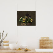 Fantin-Latour - Stiefmütterchen mit Spitze Poster (Küche)