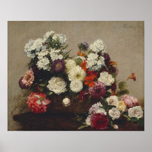 Fantin Latour - Stillleben mit Blume Poster (Vorne)