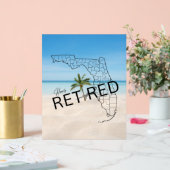 Fappiable Remüde Florida Map Beach und Palm Tree Acrylschild (Hochzeit)
