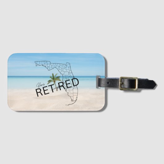 Fappiable Remüde Florida Tropical Beach & Palm Tre Gepäckanhänger (Vorderseite (Horizontal))