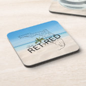 Fappiable Remüde Florida Tropical Beach & Palm Tre Getränkeuntersetzer (Linke Seite)