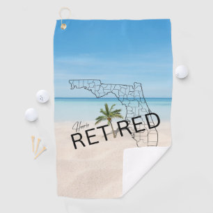 Fappiable Remüde Florida Tropical Beach & Palm Tre Golfhandtuch