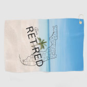 Fappiable Remüde Florida Tropical Beach & Palm Tre Golfhandtuch (Horizontal)