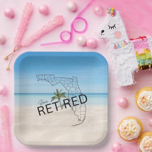 Fappiable Remüde Florida Tropical Beach & Palm Tre Pappteller (Party)