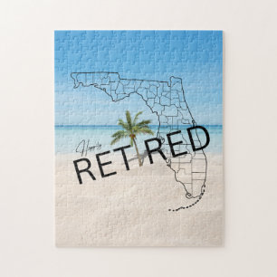 Fappiable Remüde Florida Tropical Beach & Palm Tre Puzzle