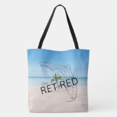 Fappiable Remüde Florida Tropical Beach & Palm Tre Tasche (Rückseite)