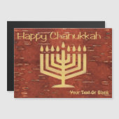 Far North Chanukkah - Inner Birch Bark Magneteinladung (Vorne/Hinten)