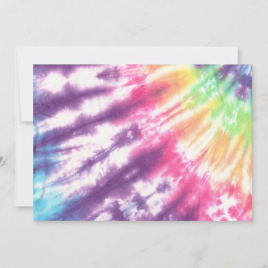 Far Out 50. Gefärbte Krawatte Virtual Birthday Par Einladung (Rückseite)