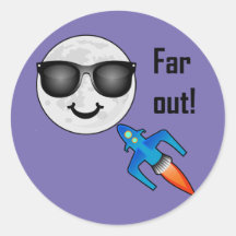 Far Out Design - Klassischer Rundaufkleber