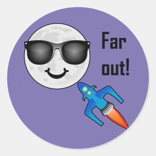 Far Out Design - Klassischer Rundaufkleber Runder Aufkleber (Vorderseite)