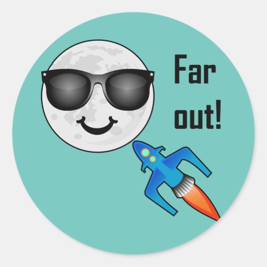 Far Out Design - Klassischer Rundaufkleber Runder Aufkleber (Vorderseite)