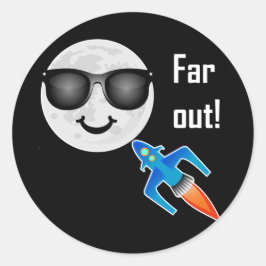 Far Out Design - Klassischer Rundaufkleber Runder Aufkleber