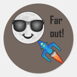 Far Out Design - Klassischer Rundaufkleber Runder Aufkleber