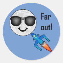 Far Out Design - Klassischer Rundaufkleber