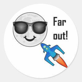 Far Out Design - Klassischer Rundaufkleber Runder Aufkleber