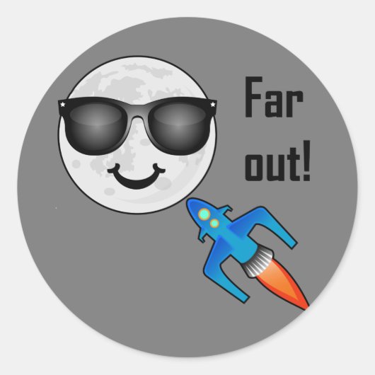 Far Out Design - Klassischer Rundaufkleber Runder Aufkleber (Vorderseite)