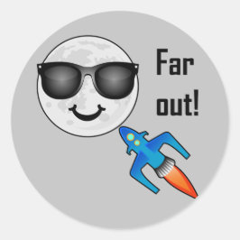 Far Out Design - Klassischer Rundaufkleber Runder Aufkleber