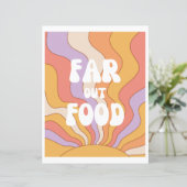 Far out Food Sign | Groovy Party Sign (Stehend Vorderseite)