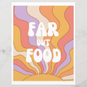 Far out Food Sign | Groovy Party Sign (Vorderseite)